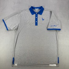 Peter Millar Grey Goose Shirt Uomo Large Grigio Blu Performance Elasticizzata Golf Polo