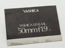 Manuale D'uso Yashica Lens ML
