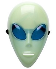 CARNEVALE HALLOWEEN MASCHERA ALIENO GLOW IN THE DARK ALIEN PLASTICA 00498