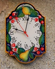 OROLOGIO DA PARETE DERUTA CERAMICA ITALIANA FRUTTA DELICATA