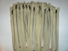 LOTTO 25 PZ CERNIERE CORDA ECRU 18 CM LAMPO ZIP CATENA 5 x JEANS FONDO MAGAZZINO