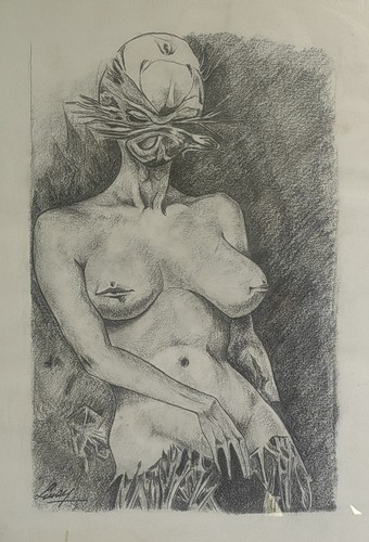 Dipinto matita donna anni 40 - donna,
