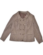 Giacca blazer doppiopetto donna LEBOLE UK14 grande marrone TU71