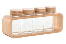 PORTASPEZIE MENSOLA IN LEGNO PORTA SPEZIE BARATTOLO SALE PEPE SALIERA barattoli