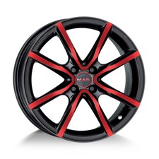 4 cerchi in lega NAD MAK MILANO 4 6x15 4x100 ET 40 BLACK AND RED per SEAT SKODA