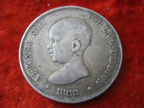 Pesetas 1888 spagna - 5, monete