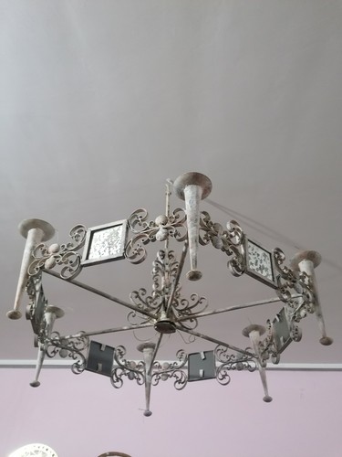 Lampadario shabby chic ferro - lampadario,