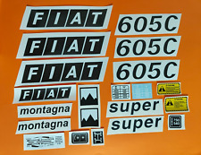 ADESIVI DECALCOMANIE  FIAT 605 C SUPER MONTAGNA PER TRATTORI FIAT 605 CINGOLATI