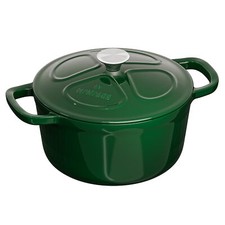 Casseruola in Ghisa Smaltata - Pirofila con Coperchio - Cocotte da Forno Verde