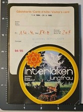 1984 85 Interlaken Svizzera Jungfrau Eurotel 80 pagine biglietto visitatore viaggio CE