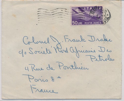 Italia 1953 busta porti per - italia,