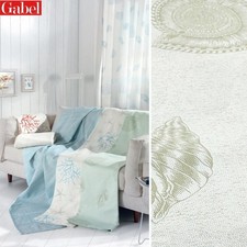 Telo arredo una piazza Gabel Art. SHELL var. VERDE ACQUA cm 180x270 in puro coto