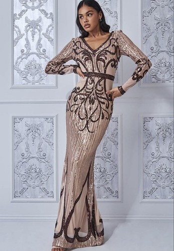 Maxi abito goddiva paillettes - abito,