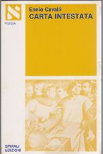 Ennio Cavalli, Carta intestata, Spirali edizioni, Poesia, Renato Minore, 1981