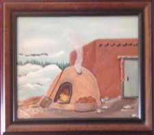 Angie Sanchez Carlson, Nuvole invernali sulla montagna, olio su tela, firmato vers