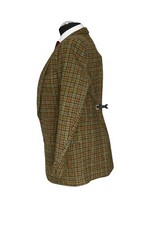 Odermark Harris Tweed Giacca 50 Verde Oliva A Quadri A Un Bottone Come Nuova