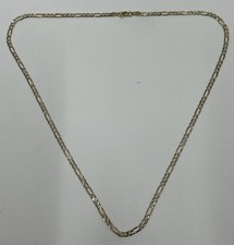 Collana catena oro giallo 14 kt maglia Figaro taglio diamante 18 pollici SOLIDA