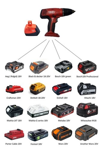 Battery adapter for old - old, hilti
