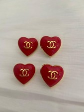 4 bottoni Chanel metallo cuore