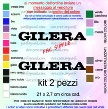 COPPIA ADESIVI KIT 2 PEZZI LOGO COMPATIBILE GILERA PER SERBATOIO - DECALCOMANIA