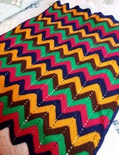 Plaid Copertina in Lana Uncinetto Fatta a mano handmade vintage Crochet Nonna