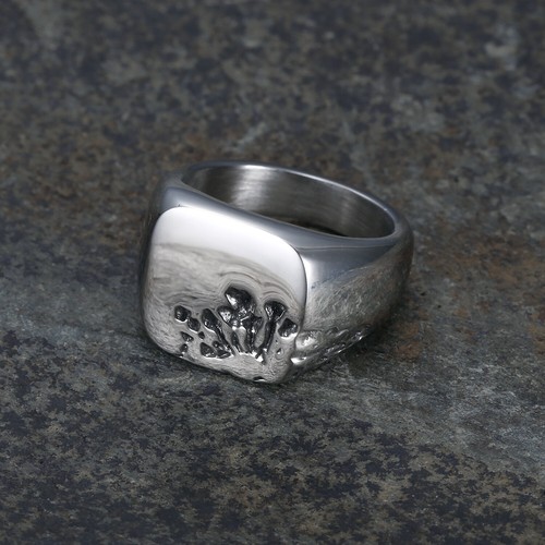Anello uomo quadrato lucido - uomo,