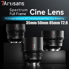 7artisans 35mm 50mm 85mm T2.0 Full Frame MF Cinema Lens for E/RF/EOS-R/Z/L mount