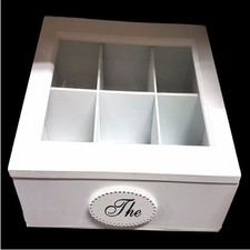 PORTA OGGETTI MINI VETRINETTA 6 SCOMPARTI THE LEGNO SHABBY CHIC ARREDAMENTO