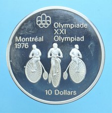 CANADA ELISABETTA II 10 DOLLARI 1974 OLIMPIADI 1976 MONETE COLLEZIONE ARGENTO 