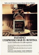 FAEMA FAEMINO CREMA CAFFE BAR ANNI 70 ANNO 1973 PUBBLICITÀ ADVERTISING WERBUNG