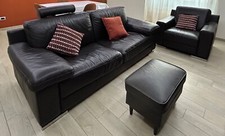 divano e poltrona in pelle Calia