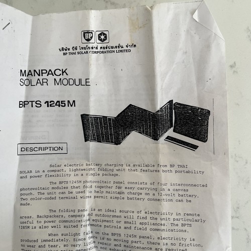 Modulo solare man pack - bp,