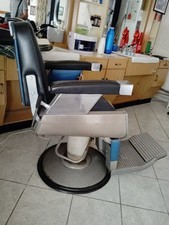 COPPIA POLTRONA BARBIERE F. Pietra Nera CROMATO VINTAGE BARBER SHOP ANNI 60