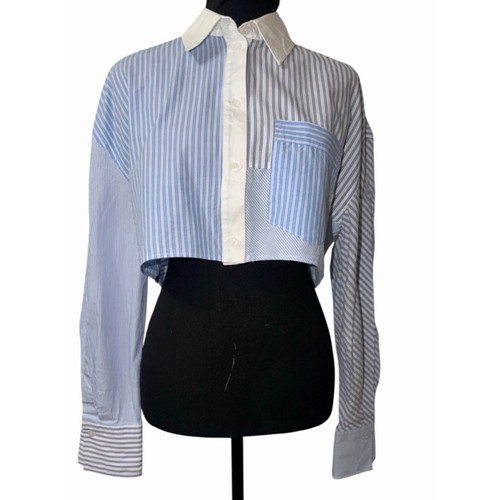 Camicia zara righe cropped - a,