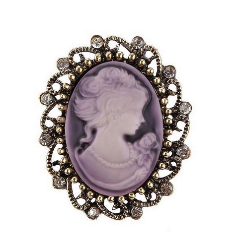 Spilla gioiello cammeo - , viola