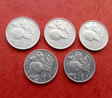 LOTTO 5 monete 1 Lira 1948 Arancia KM# 87 Prima Repubblica Italiana 1946 - 1950