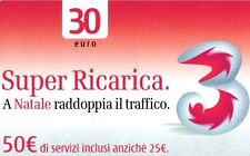 1561 SCHEDA RICARICA SERVIZI USATA TRE A NATALE 30 31/12/2004 OCR 22 CAB 25
