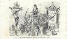 Antique Print CARNIVAL IN NICE