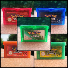 ✔️Lotto 5 gioch Pokémon Rubino Zaffiro Smeraldo Rosso Fuoco Verde Foglia GBA ITA