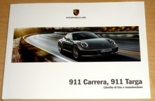 Porsche 911 Carrera/Targa (991).Libretto uso manutenzione.Anno 2016