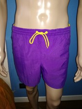 COSTUME UOMO BOXER VIOLA  LOGO GIALLO MARCA EMPORIO ARMANI SWIMWEAR TAGLIA XL