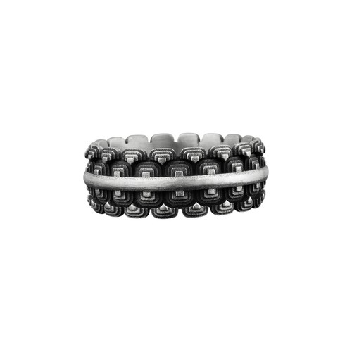 Anello fascia argento - in,