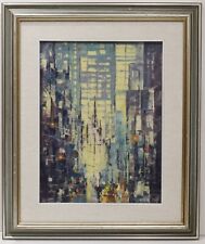 Painting Picture DIPINTO Olio su tela B. BARATTI (?) anni '70 CITTA' FUTURISTICA