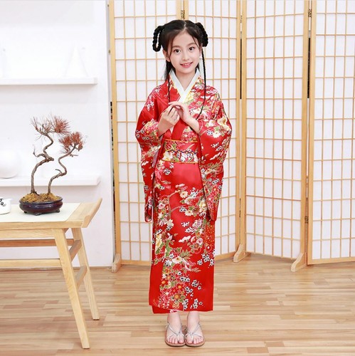 Completo kimono lungo rosso