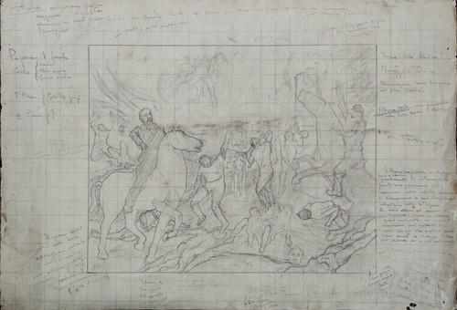 Antico disegno matita su - matita,