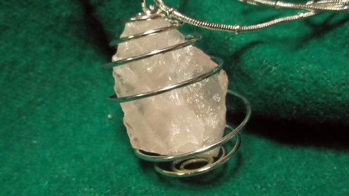 Collana con quarzo rosa grezzo - con,