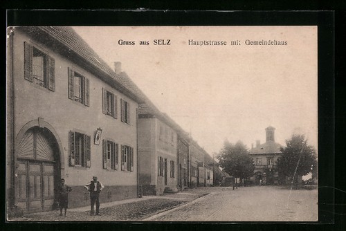 Cpa selz hauptstrasse avec - cpa, selz,