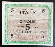 Italia banconota lire - italia, 5