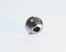 Ciondolo Pandora originale nero rodiato argento sterling clip fioritura di mezzanotte 791009BR