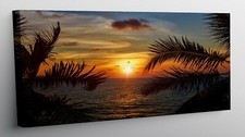 QUADRO MODERNO STAMPA TELA MODERNI PAESAGGIO MARE SPIAGGIA TRAMONTO QUADRI t147